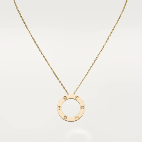 Cartier LOVE necklace, yellow gold set with 3 brilliant-cut diamonds